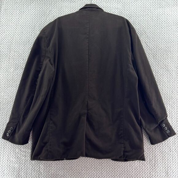 VTG Y2K Old Navy Jacket Men XXL Brown Canvas Lined Coat 2 Button Pockets - Picture 7 of 14